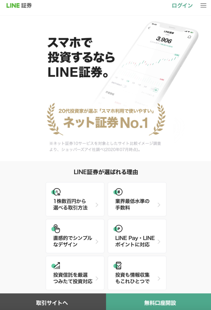 LINE証券-トップページ